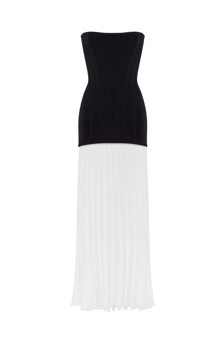 Milla Parisienne Dress With A Pleated Skirt, Main, color, Black&White