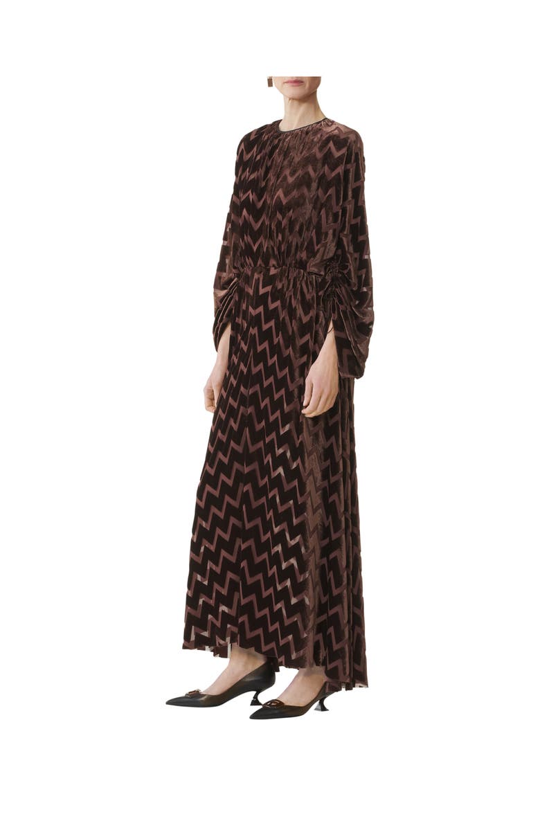 Lanvin Devoré Velvet Dress, Alternate, color, Mocha