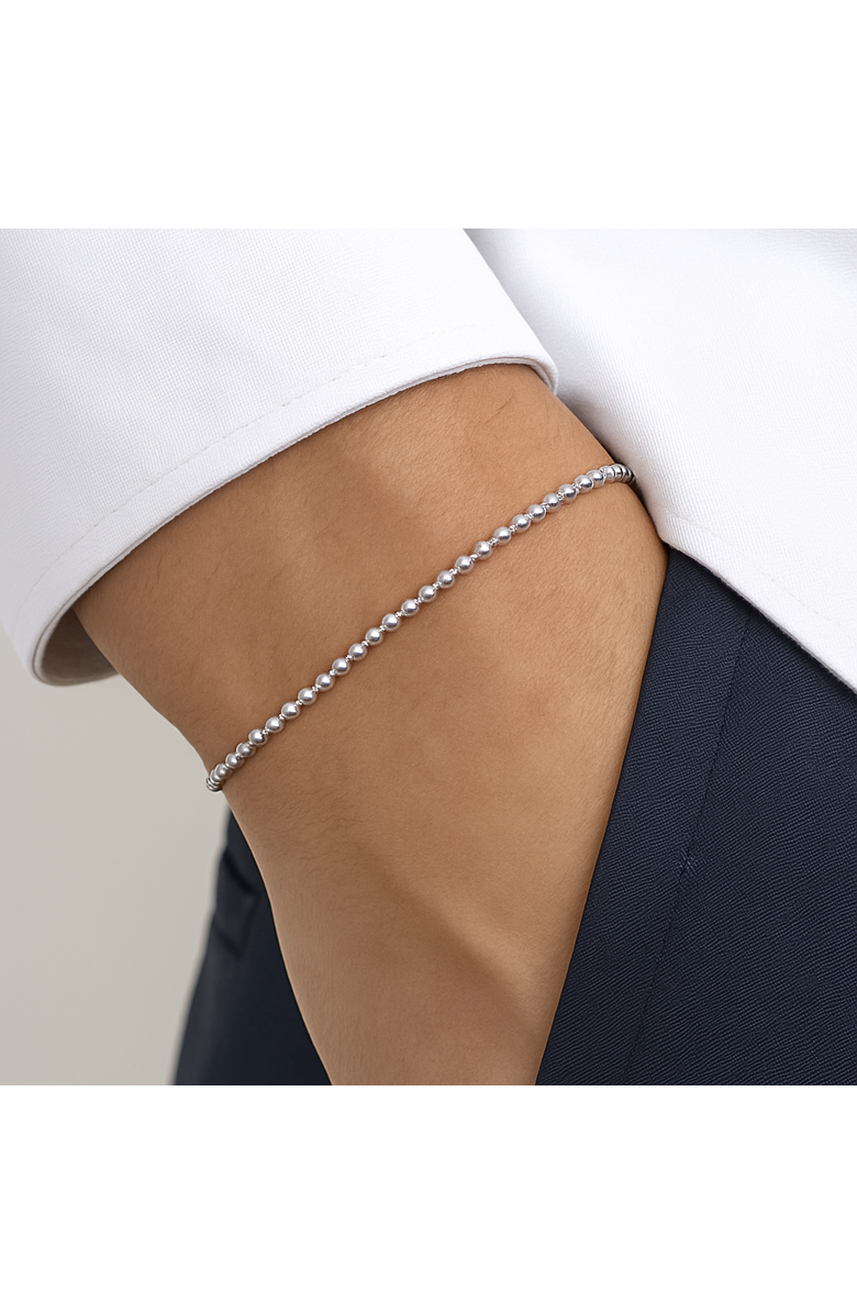 Donatello Gian Sterling Silver Beaded Bracelet, Alternate, color, Silver