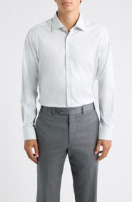 Jack Victor Dream Grey Cotton Stretch Twill Dress Shirt