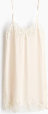 H&M Lace-trimmed Satin Slip Dress
