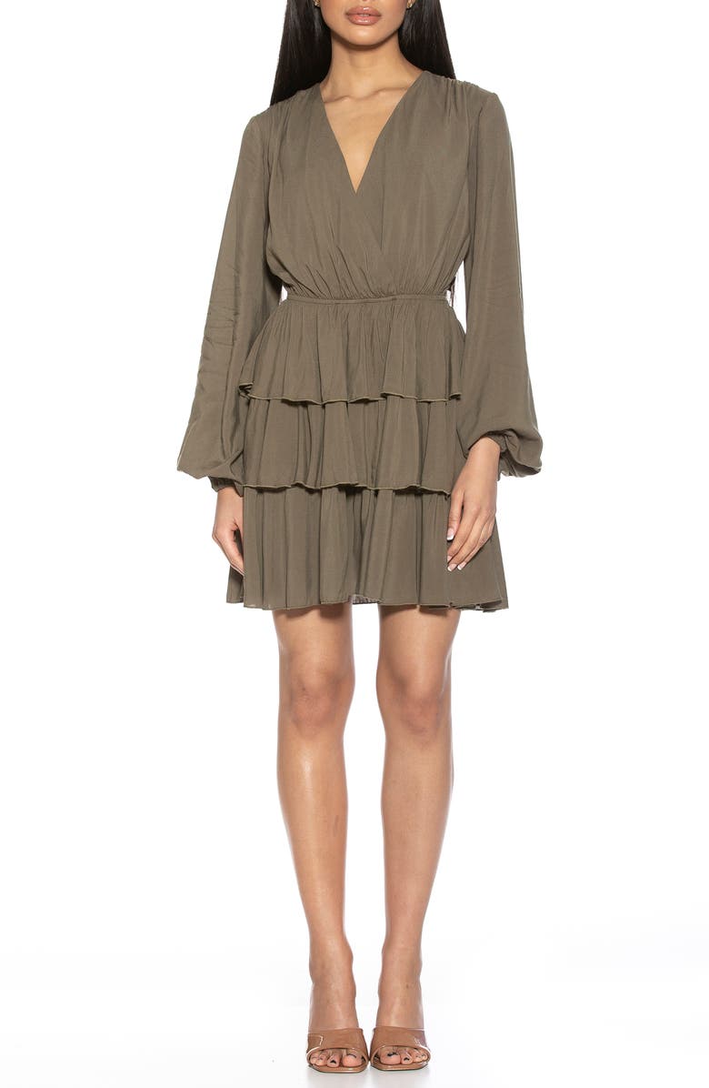 Alexia Admor Rosie Ruffle Tiered Dress, Main, color, Sage