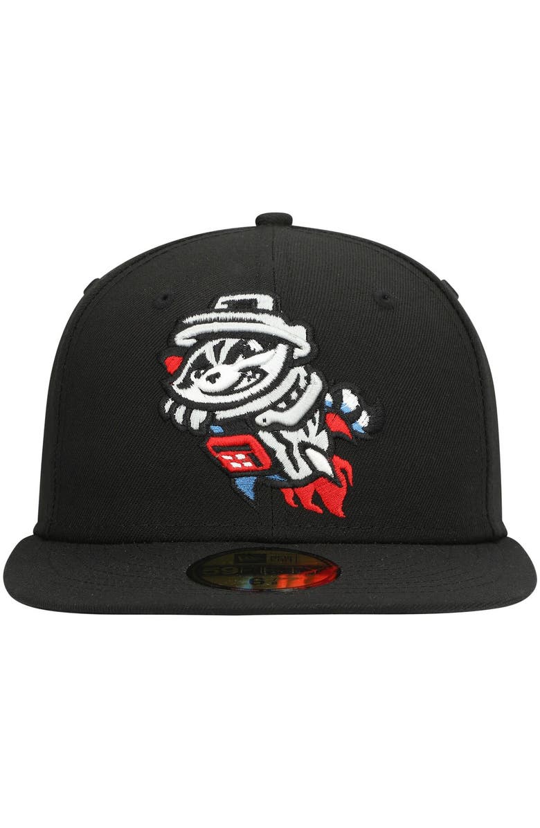 New Era Men's New Era Black Rocket City Trash Pandas Authentic Collection Team Alternate 59FIFTY Fitted Hat, Alternate, color,