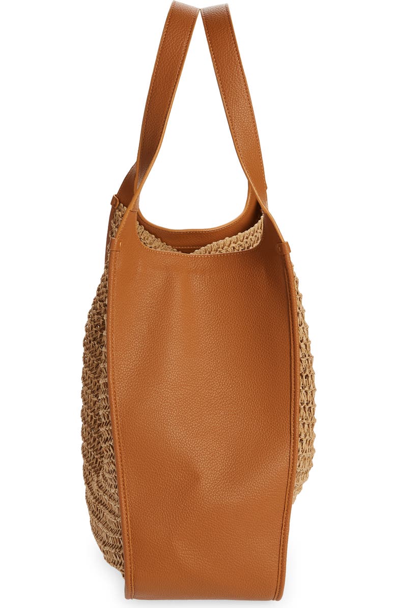 Simon Miller Banyan Leather & Paper Straw Tote Bag, Alternate, color,