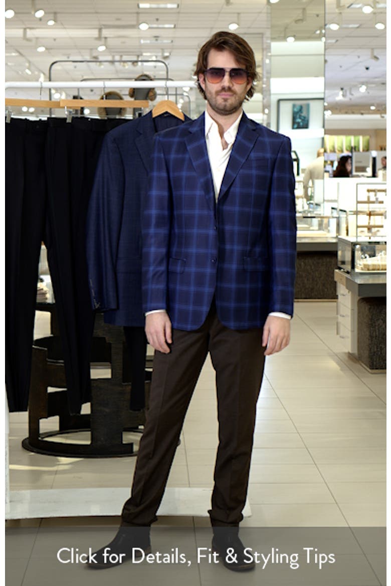 Navy Windowpane Check Virgin Wool Sport Coat video