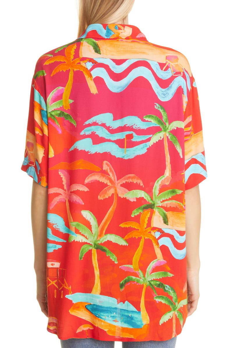 FARM Rio Unisex Ipanema Island Print Camp Shirt, Alternate, color, 