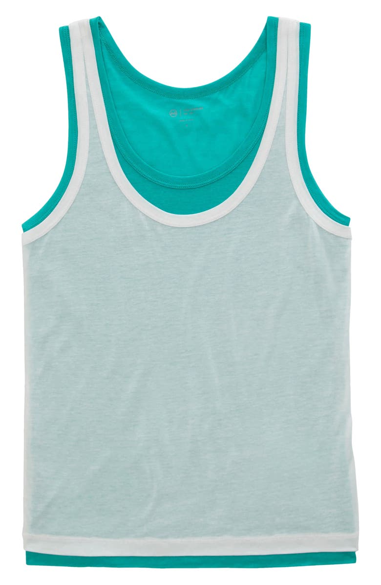 AG Ellena Layered Tank, Alternate, color, Poolside Green