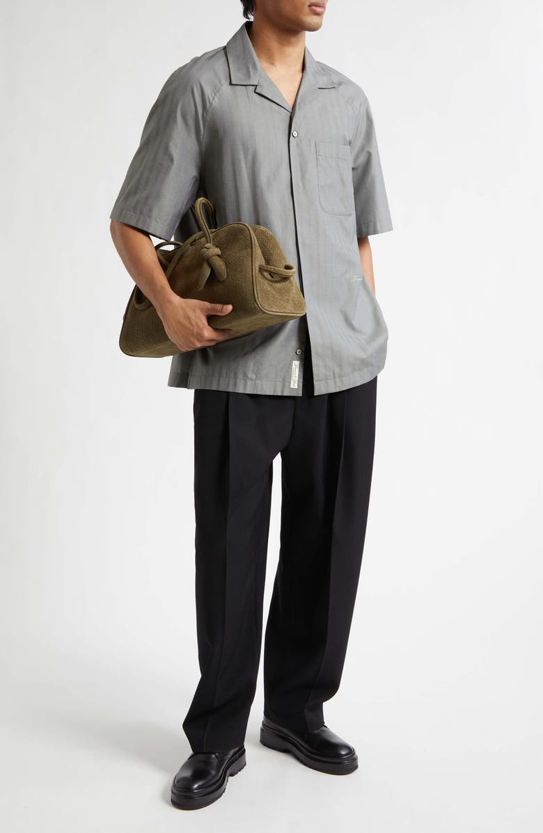Jacquemus La Chemise Romarin Camp Shirt, Alternate, color, Dark Khaki