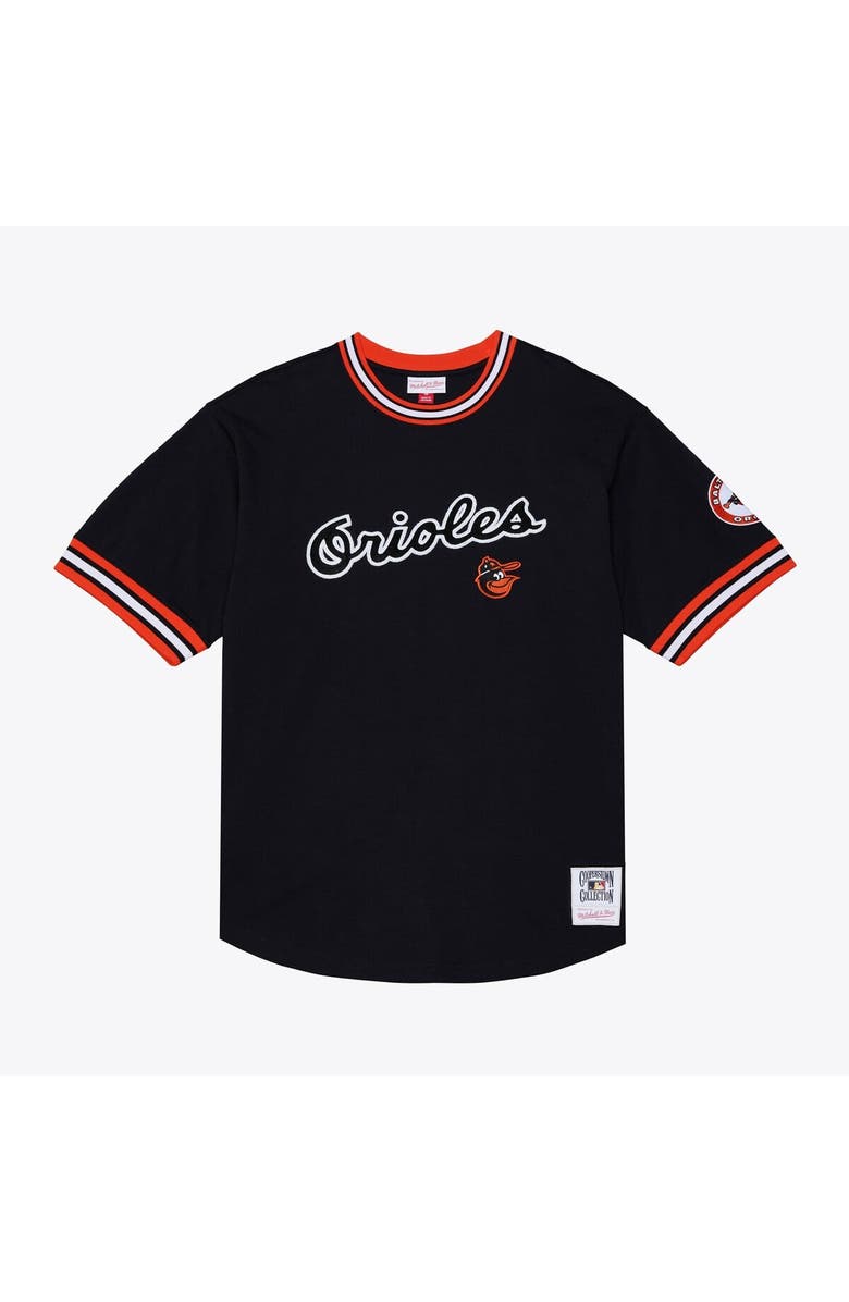 Mitchell & Ness Men's Mitchell & Ness Black Baltimore Orioles Wild Pitch Ringer T-Shirt, Main, color,