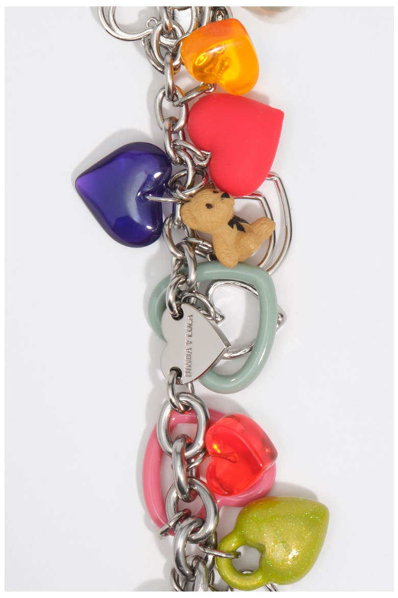 Heart Multicharm Bracelet, Alternate, color, DARK SILVER