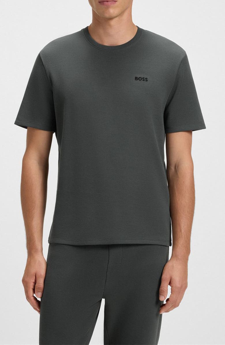 BOSS Waffle Knit Lounge T-Shirt, Main, color, Open Green
