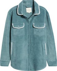Thread & Supply Whipstitch Detail Polar Fleece Shirt Jacket