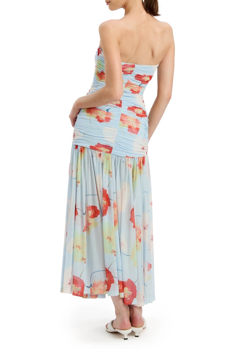 Bardot Solana Floral Strapless Mesh Maxi Dress, Alternate, color, 