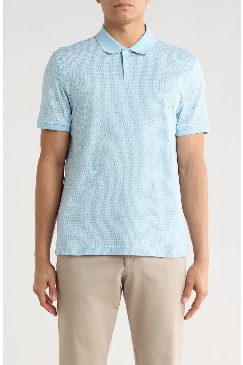 Ditsy Jersey Polo, Main, color, COOL BLUE