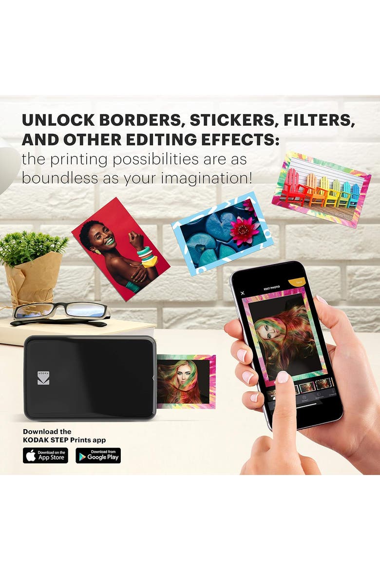 Step 2x3" Printer + Paper Bundle, Alternate, color, Black