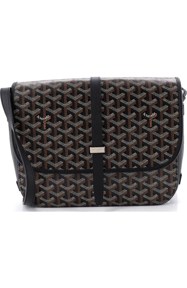 Pre-Owned Goyard Belvedere II Messenger Bag Coated Canvas MM, Main, color, Black