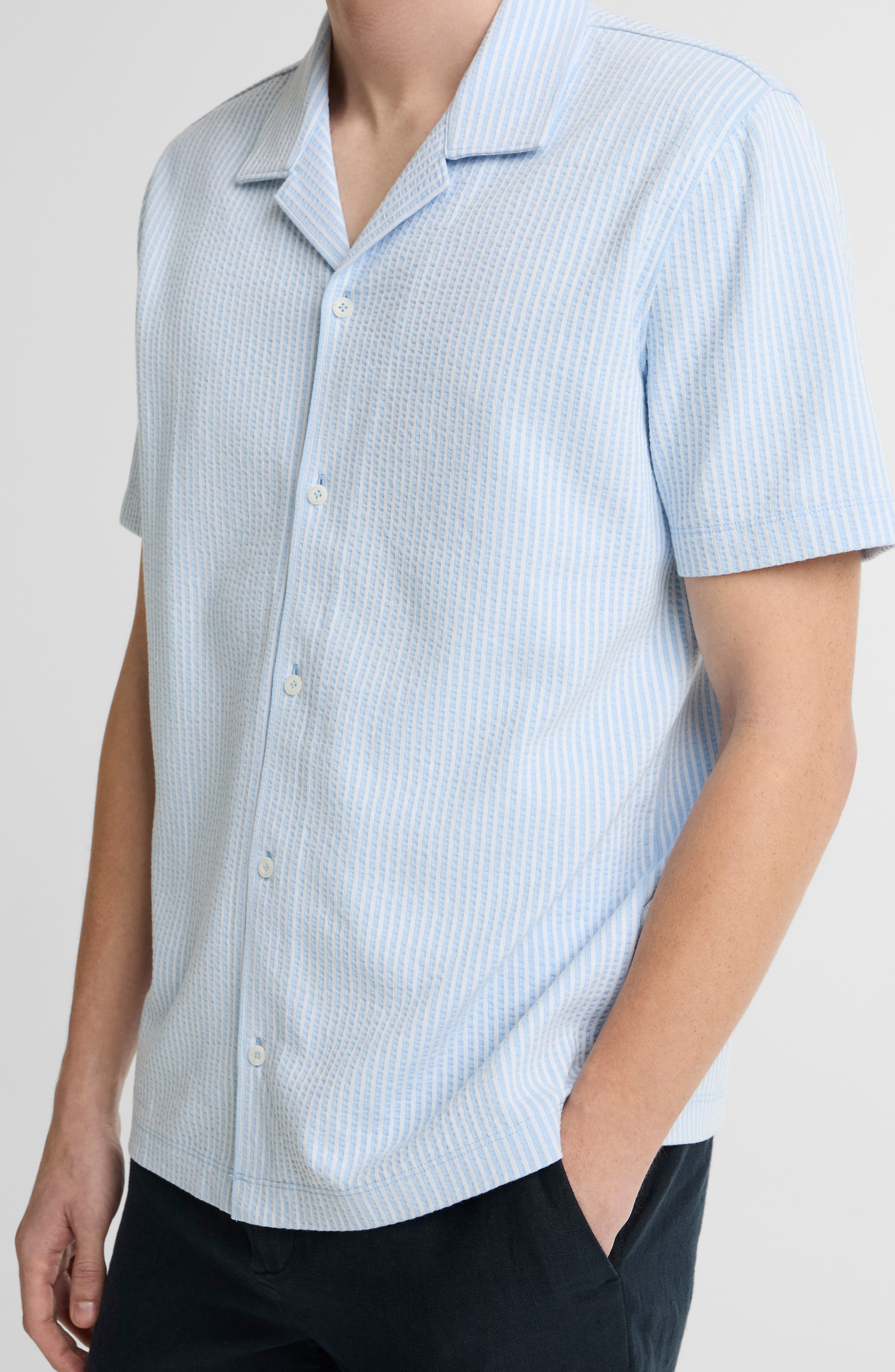 Stripe Seersucker Button Down Top - image 4