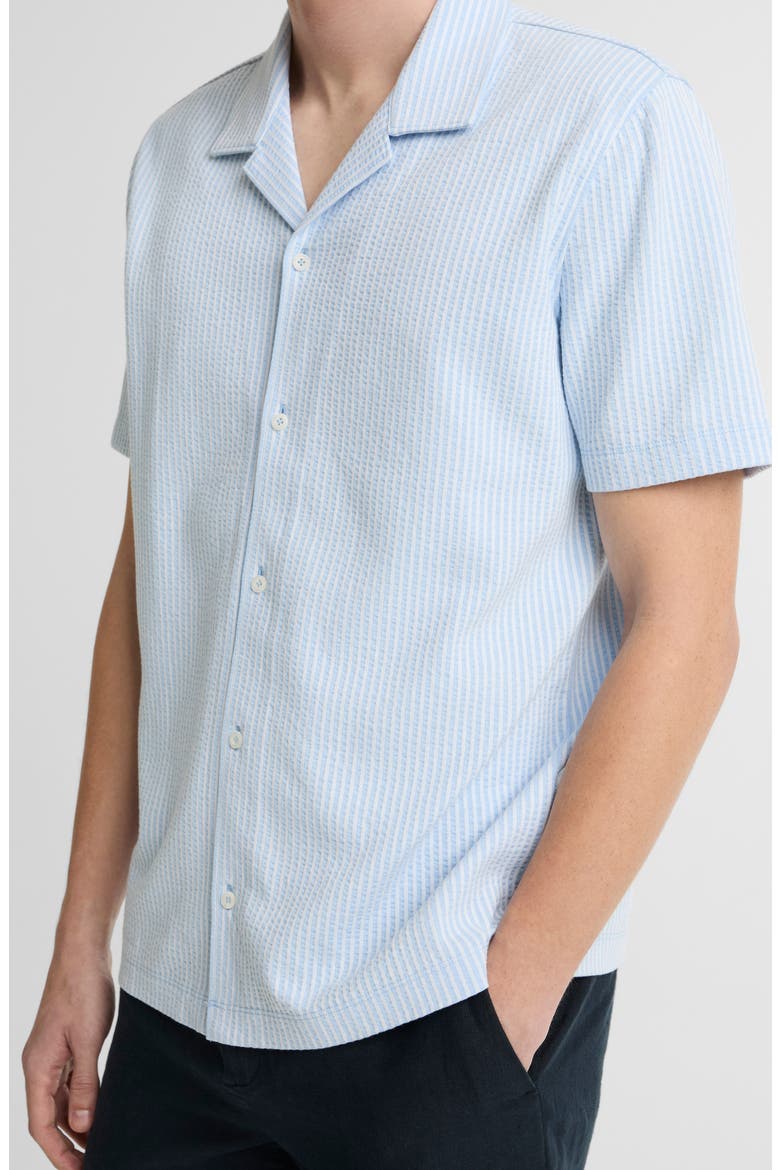 Stripe Seersucker Button Down Top, Alternate, color, RAINWATER/OPTIC WHITE