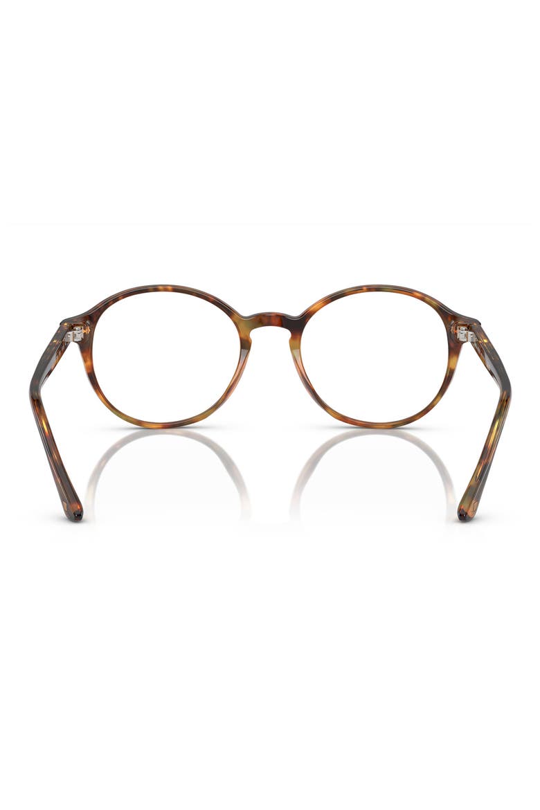 Girorgio Armani 47mm Round Optical Glasses, Alternate, color, YELLOW HAVANA / DEMO LENS