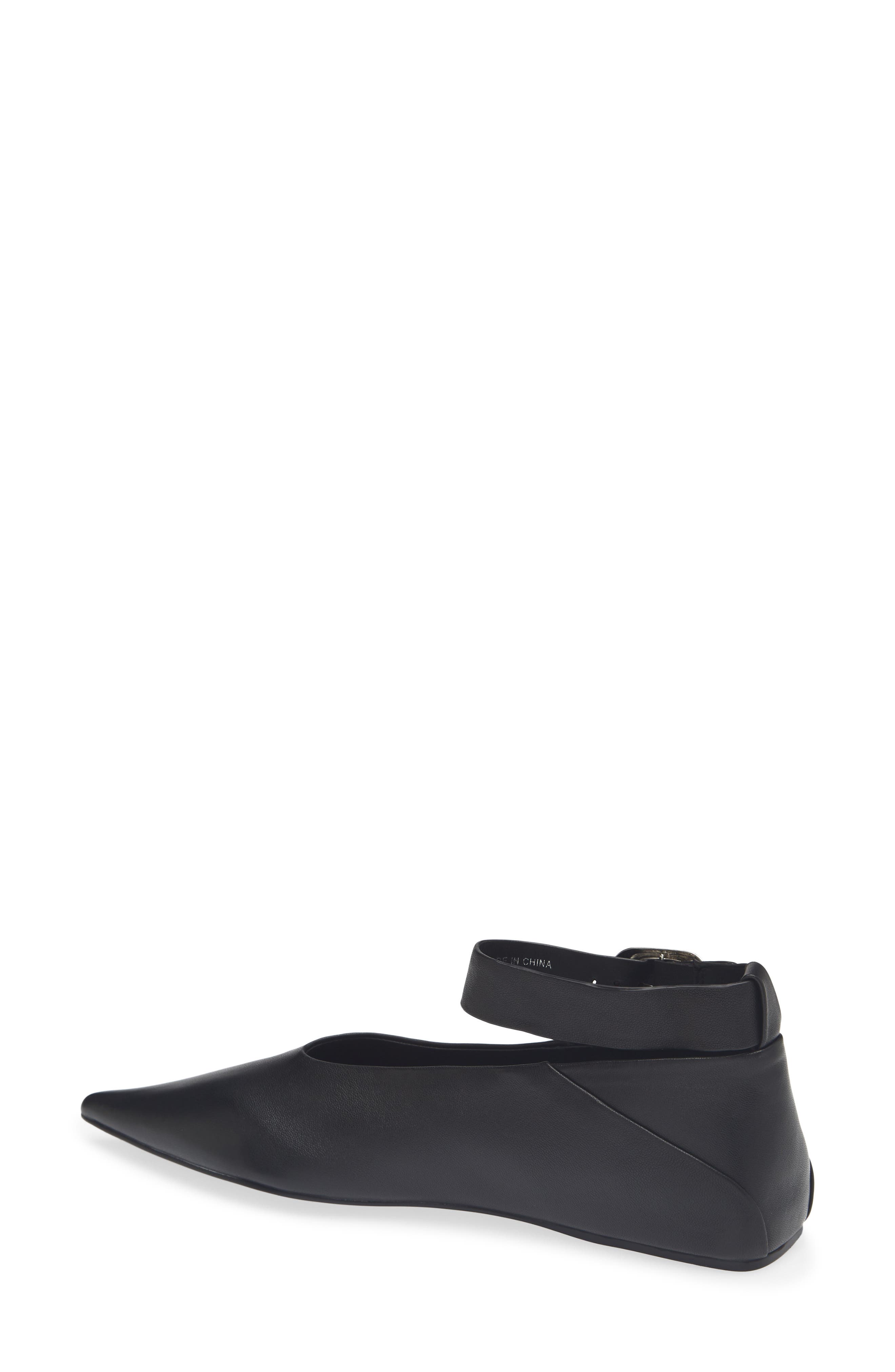 Obliged Pointed Toe Flat, Alternate, color, BLACK