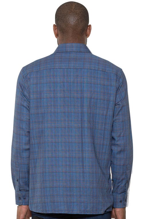 Luchiano Visconti Tri Color Basket Weave Shirt In Blue