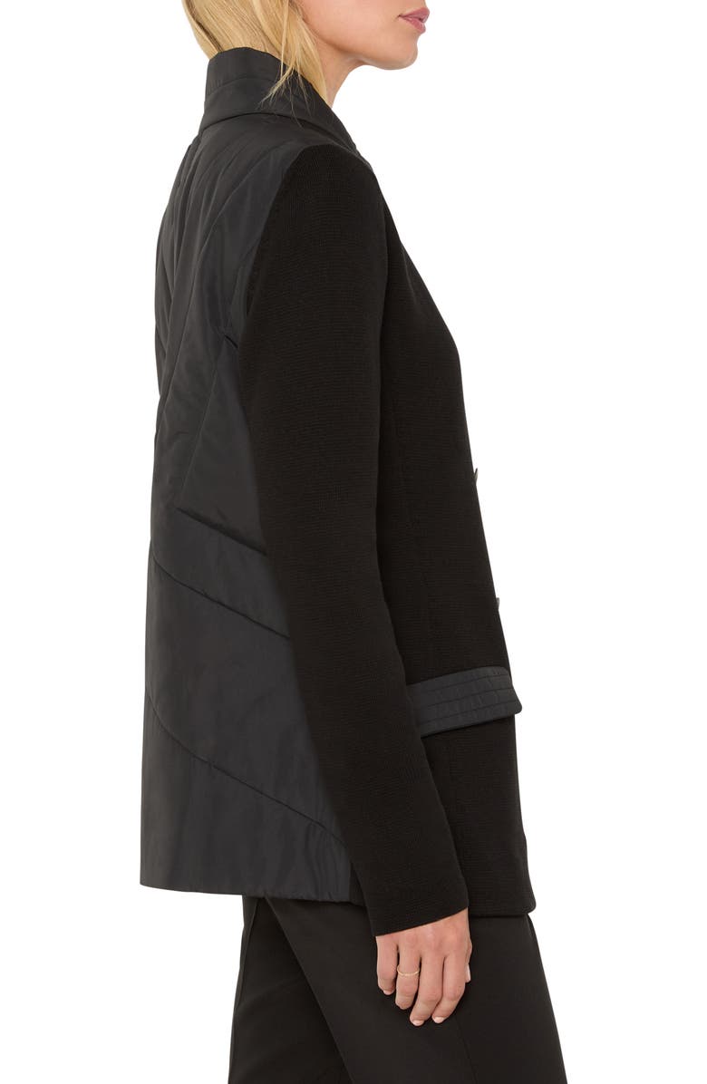 NIC+ZOE Puffer Back Knit Blazer, Alternate, color, Black Onyx