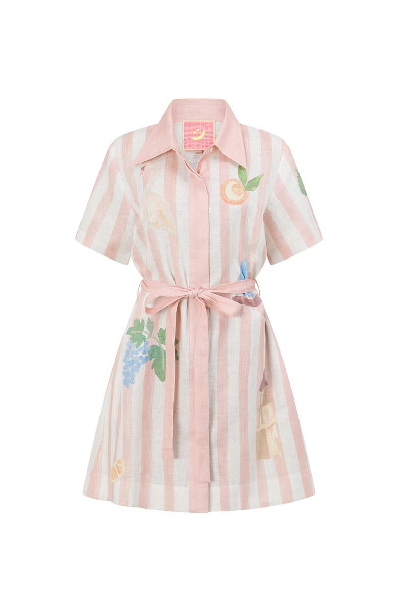 SMWR. By The Somewhere Co Boat Days Mini Shirt Dress, Main, color, Light Pink
