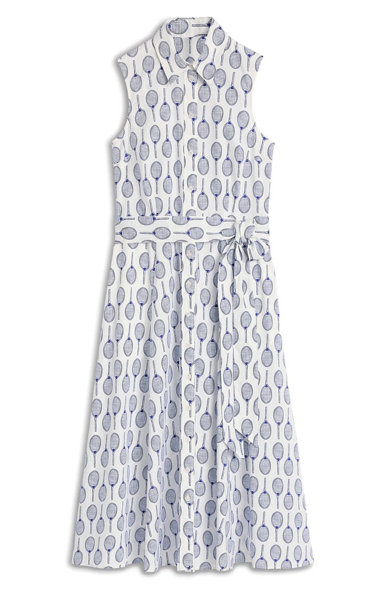Boden Amy Sleeveless Cotton Shirtdress, Main, color, Ivory, Tennis