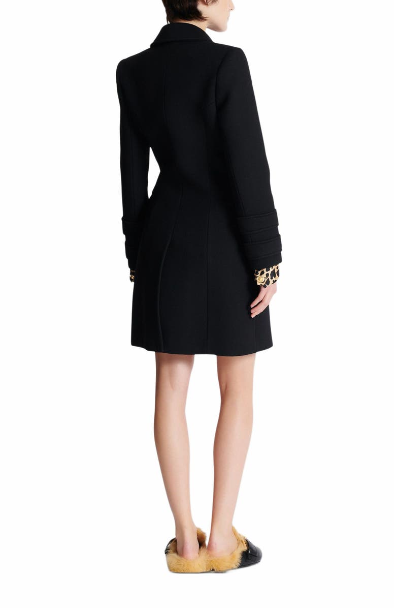 Balmain 10-Button Wool And Cashmere Coat, Alternate, color, Black