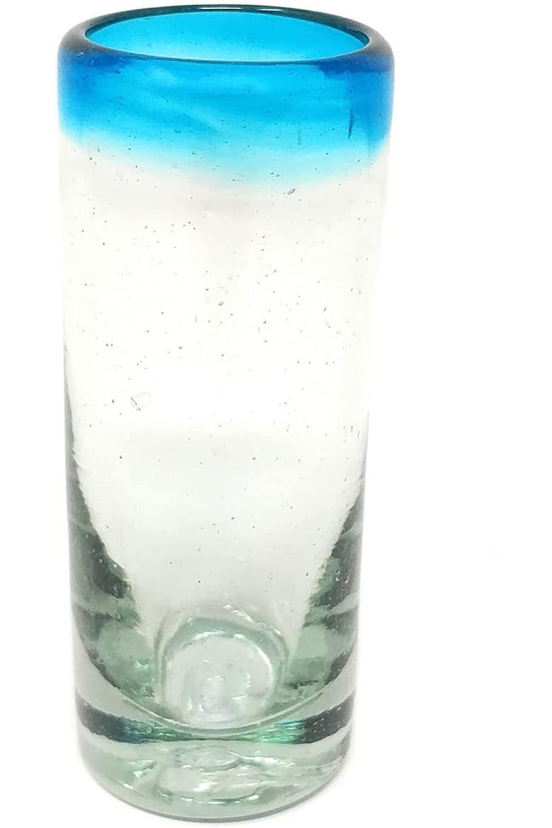Tequila Shot Glasses - Set of 6, Alternate, color, Aqua Rim