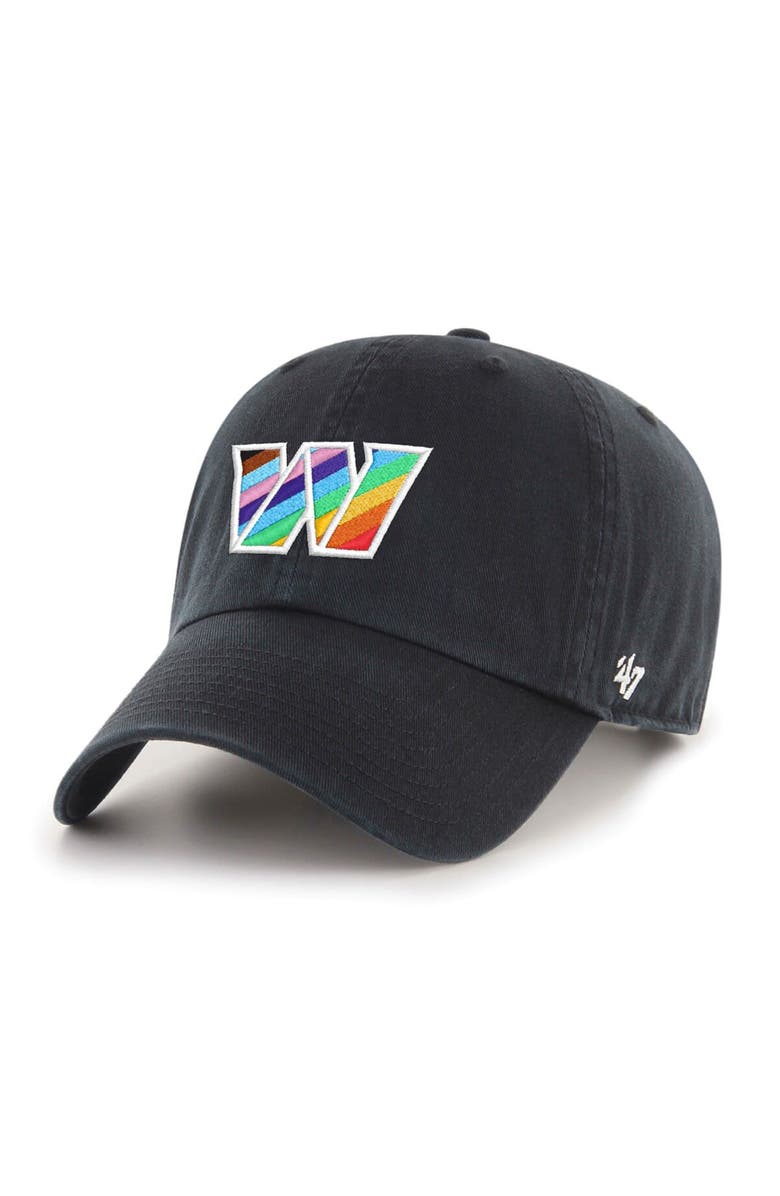'47 Men's '47 Black Washington Commanders Logo Pride Clean Up Adjustable Hat, Alternate, color, Black