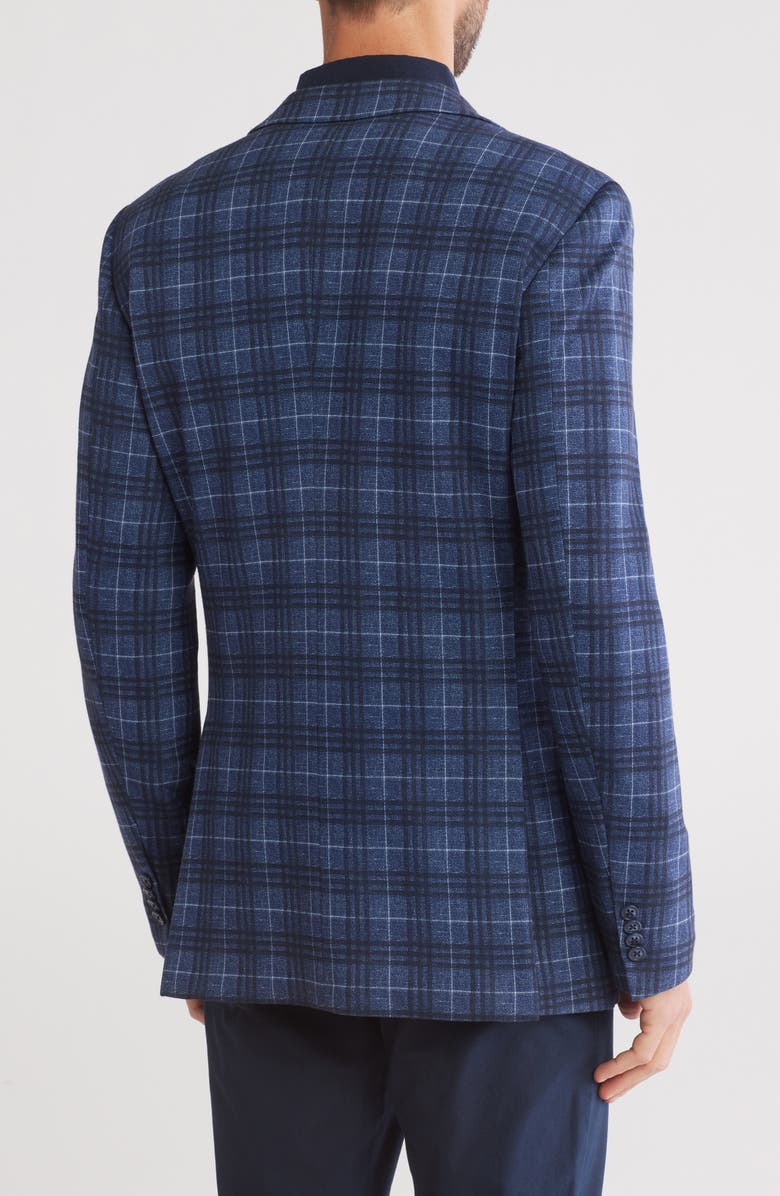 John Varvatos Star USA Plaid Wool Sport Coat, Alternate, color, Blue