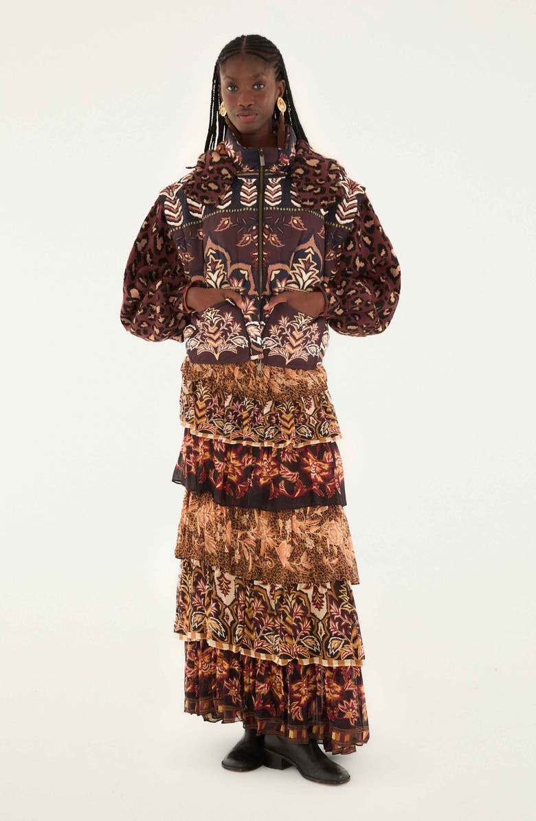 FARM Rio Ainika Hooded Puffer Jacket, Alternate, color, Winter Ainika Brown