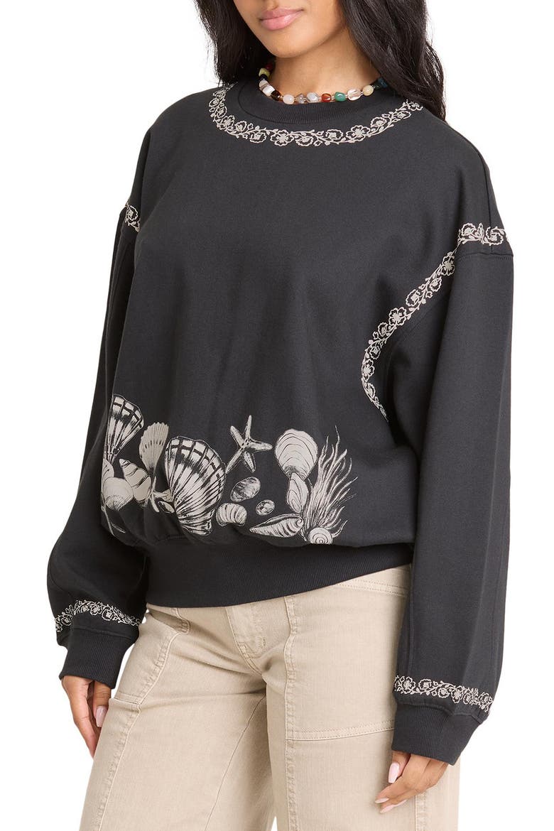 Sea Treasure Kendal Graphic Sweatshirt, Alternate, color, BLACK SANDS