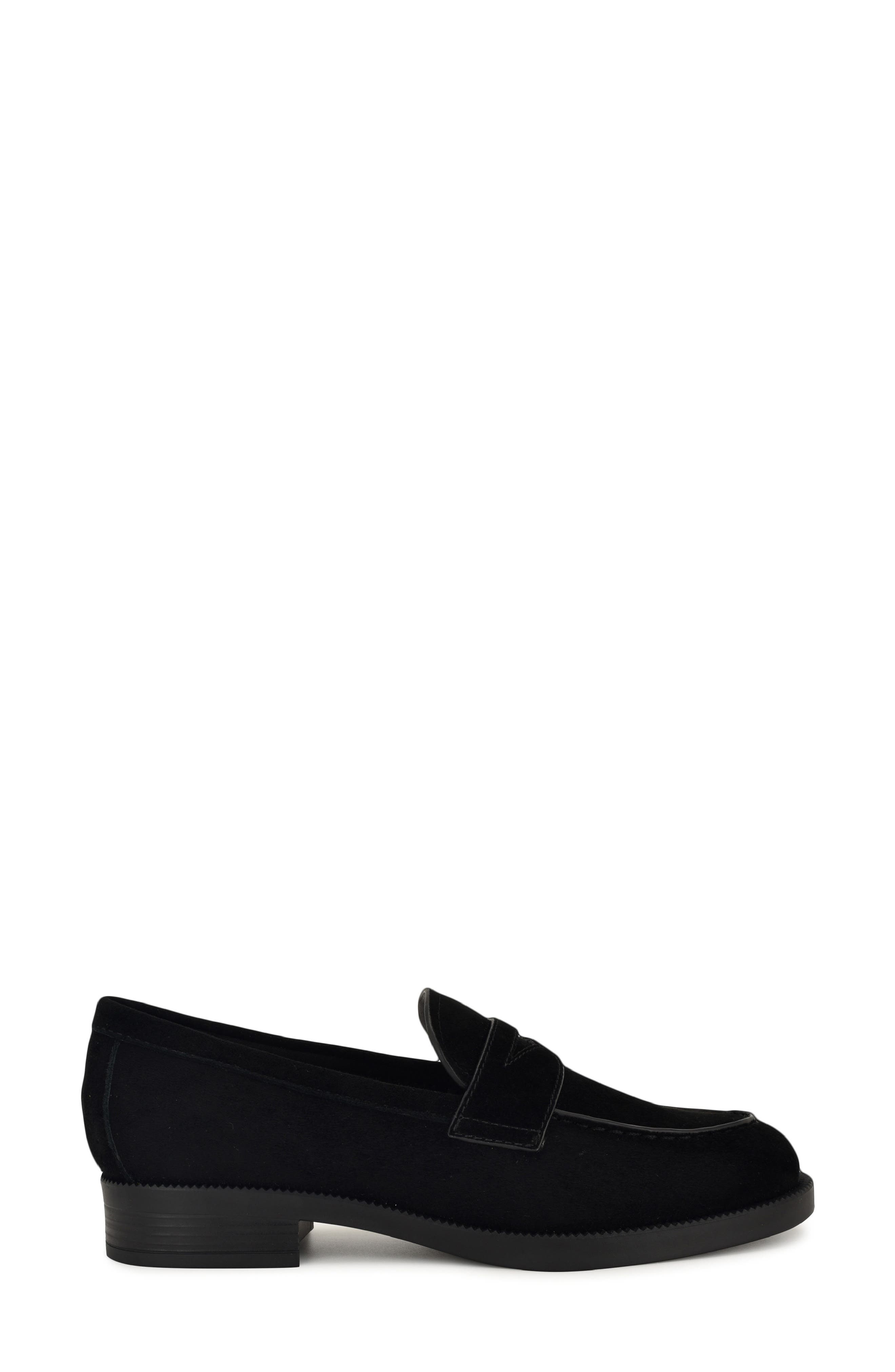 Nine West Berg Penny Loafer, Alternate, color, Black Suede