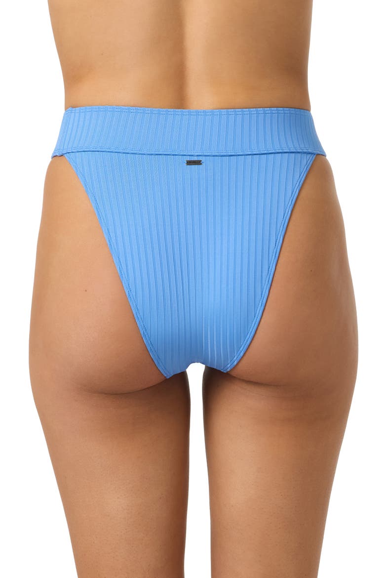 Shorebreak Rib Santa Barbara High Waist Bikini Bottoms, Alternate, color, AZURINE