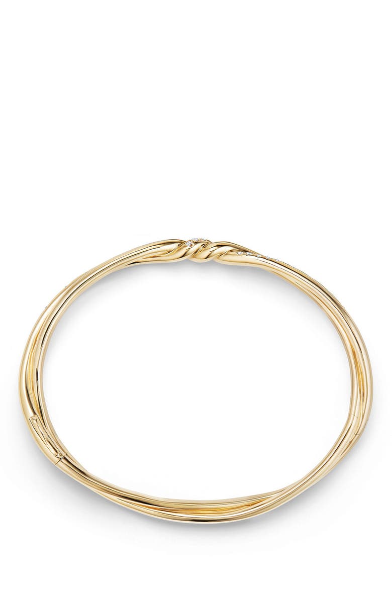 David Yurman Continuance Center Twist 18K Gold Bracelet with Diamonds, Alternate, color, 