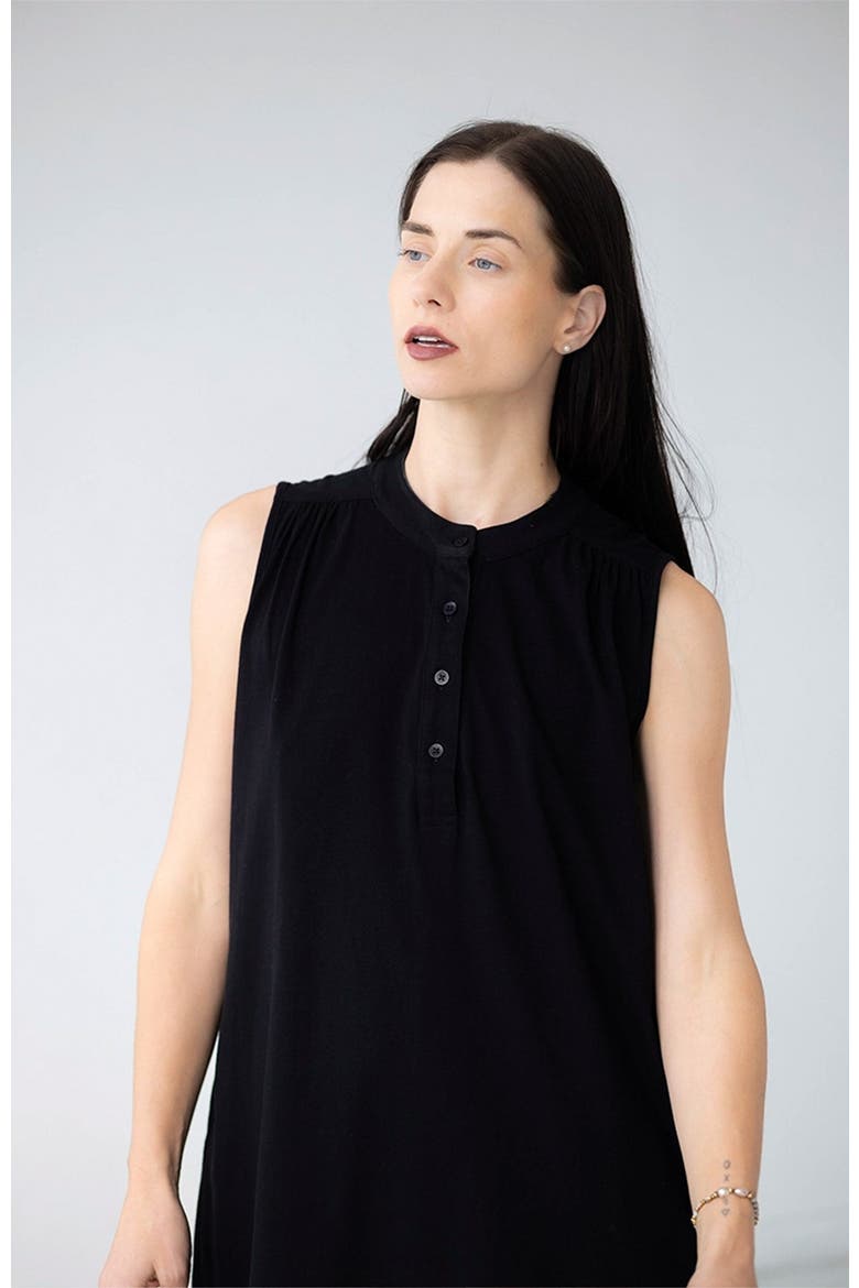 The Aisha Cotton Mini Lounge Dress, Alternate, color, Black
