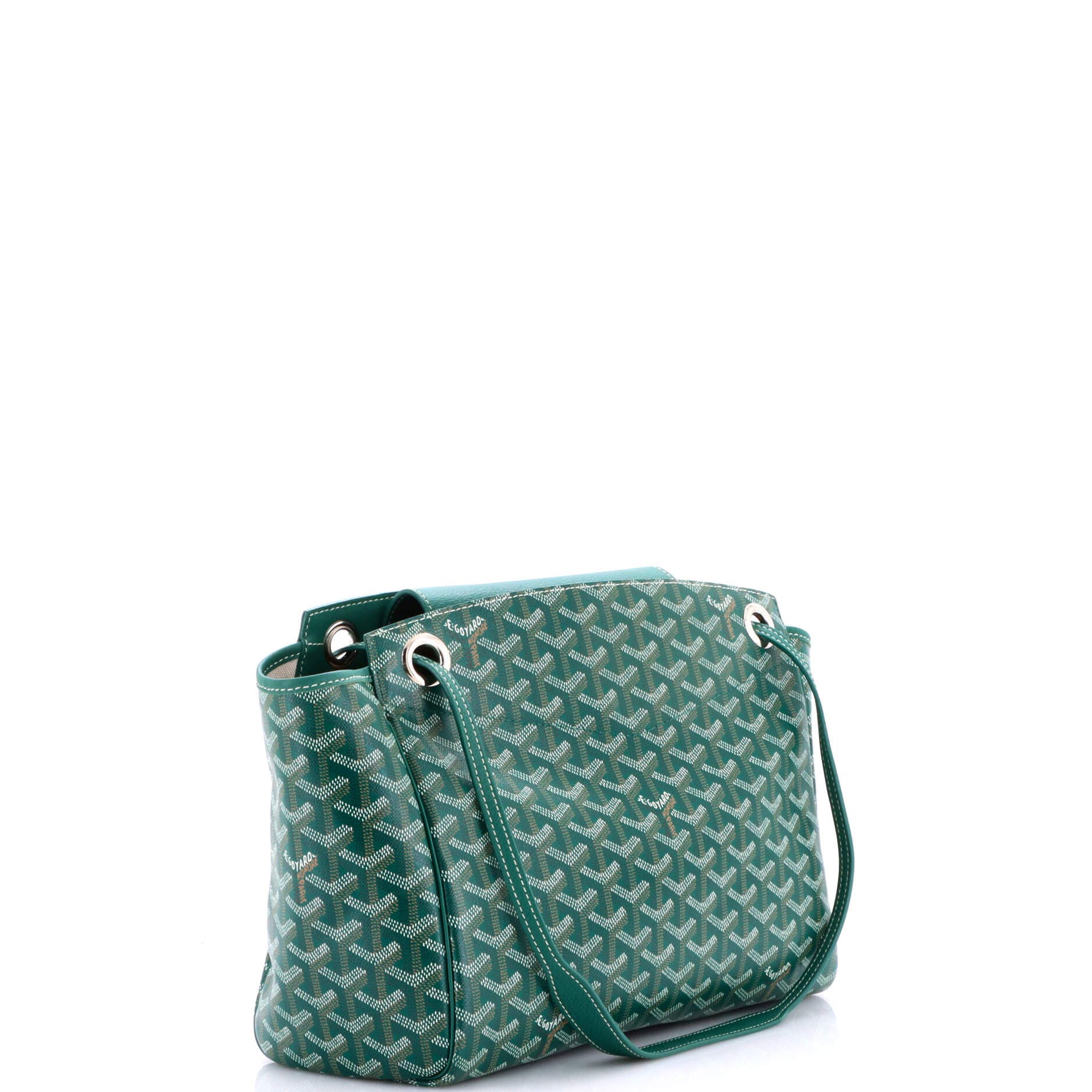 Pre-Owned Goyard Rouette Bag Coated Canvas PM, Alternate, color, Green
