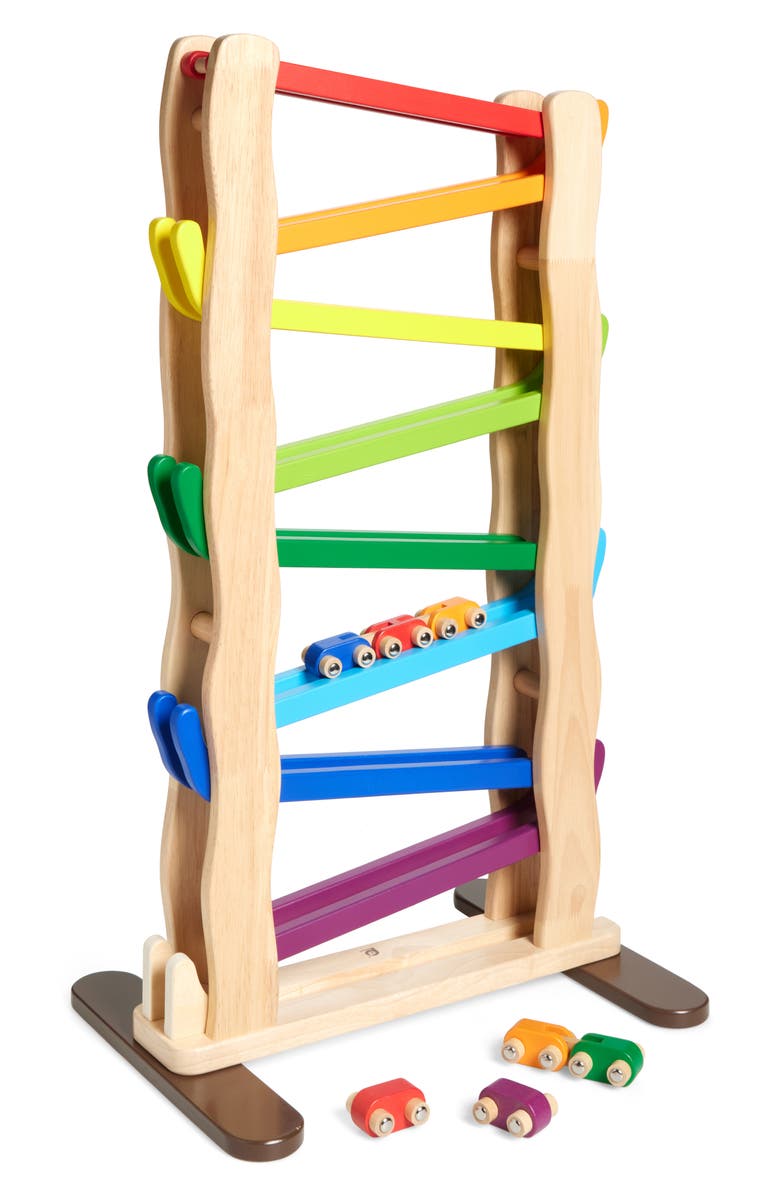 Pintoy Tower Slope Toy, Main, color, Natural Wood/ Colored Tracks