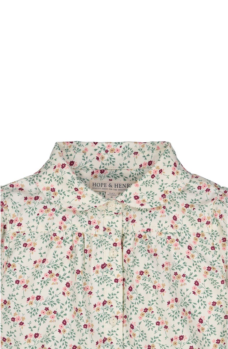 Hope & Henry Baby Girls' Peter Pan Collar Shirtdress, Infant, Alternate, color, Ivory Meadow Floral