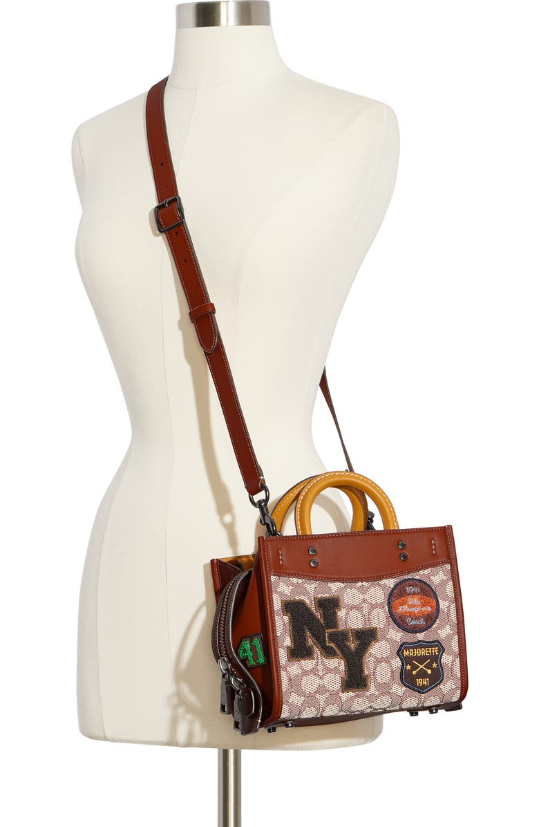 COACH Signature Logo Jacquard Appliqué Shoulder Bag, Alternate, color,