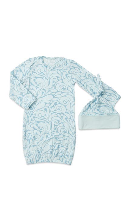 Long Sleeve Gown & Hat Set