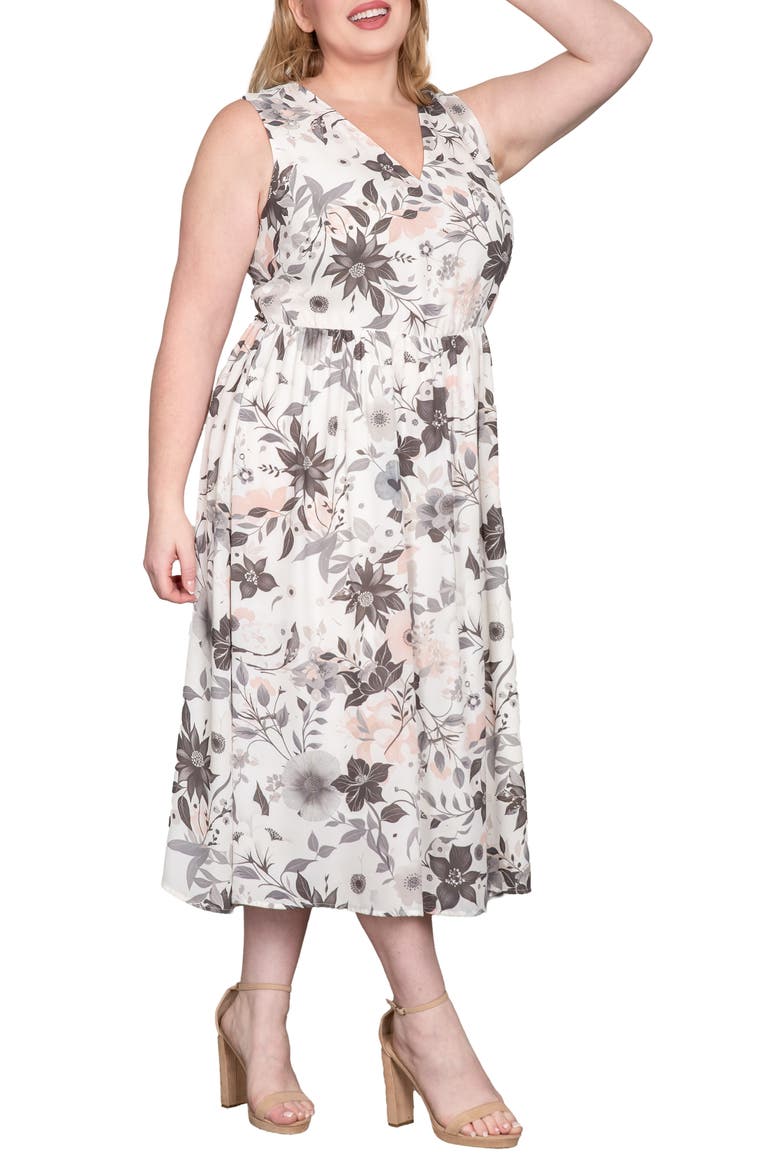 Floral Sleeveless Maxi Dress, Alternate, color, WHITE FLORAL