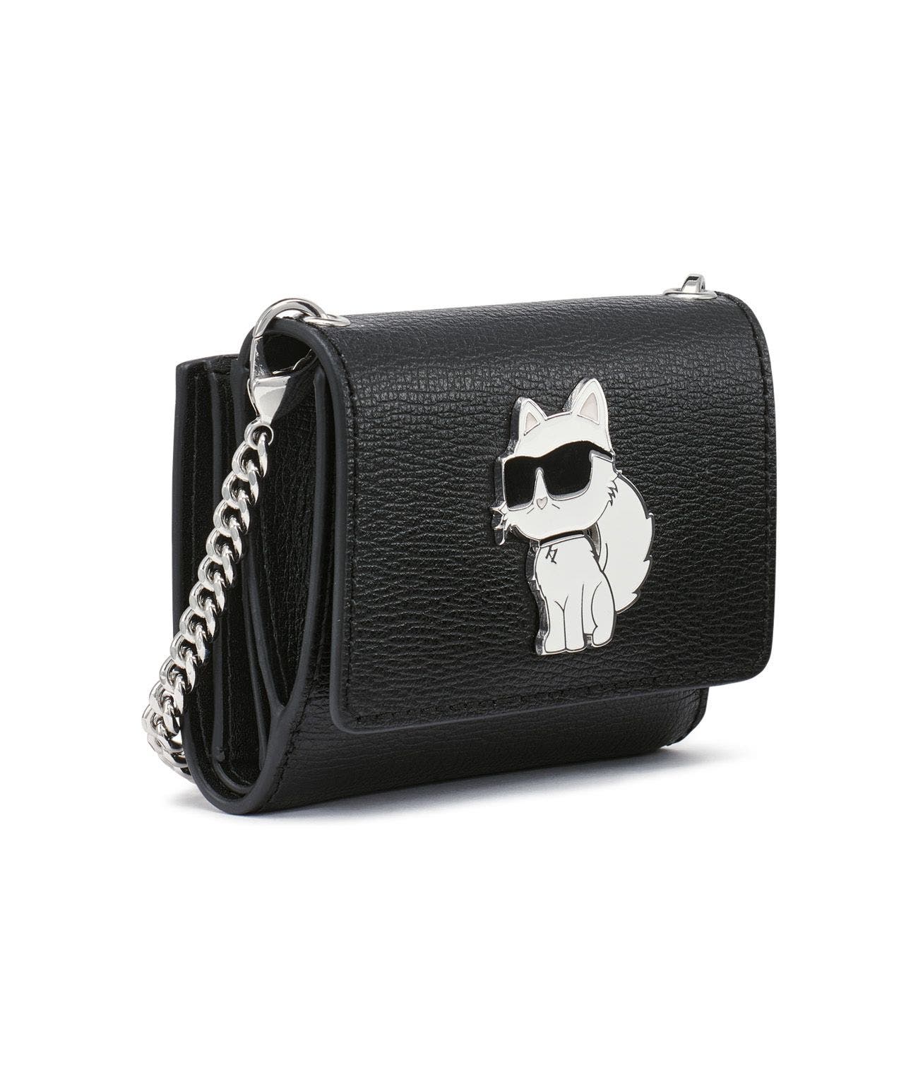 KARL LAGERFELD PARIS Wallet on a Chain, Alternate, color, White/Black 2