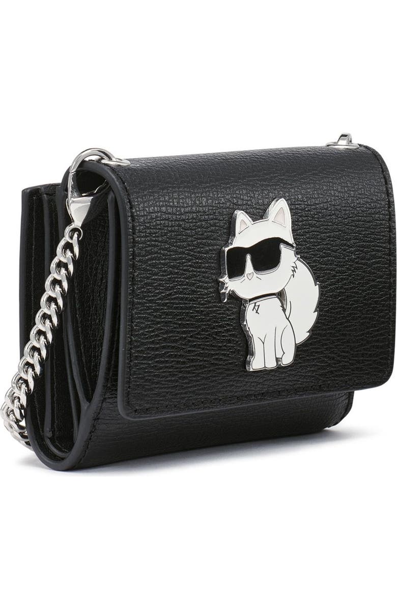 KARL LAGERFELD PARIS Wallet on a Chain, Alternate, color, White/Black 2