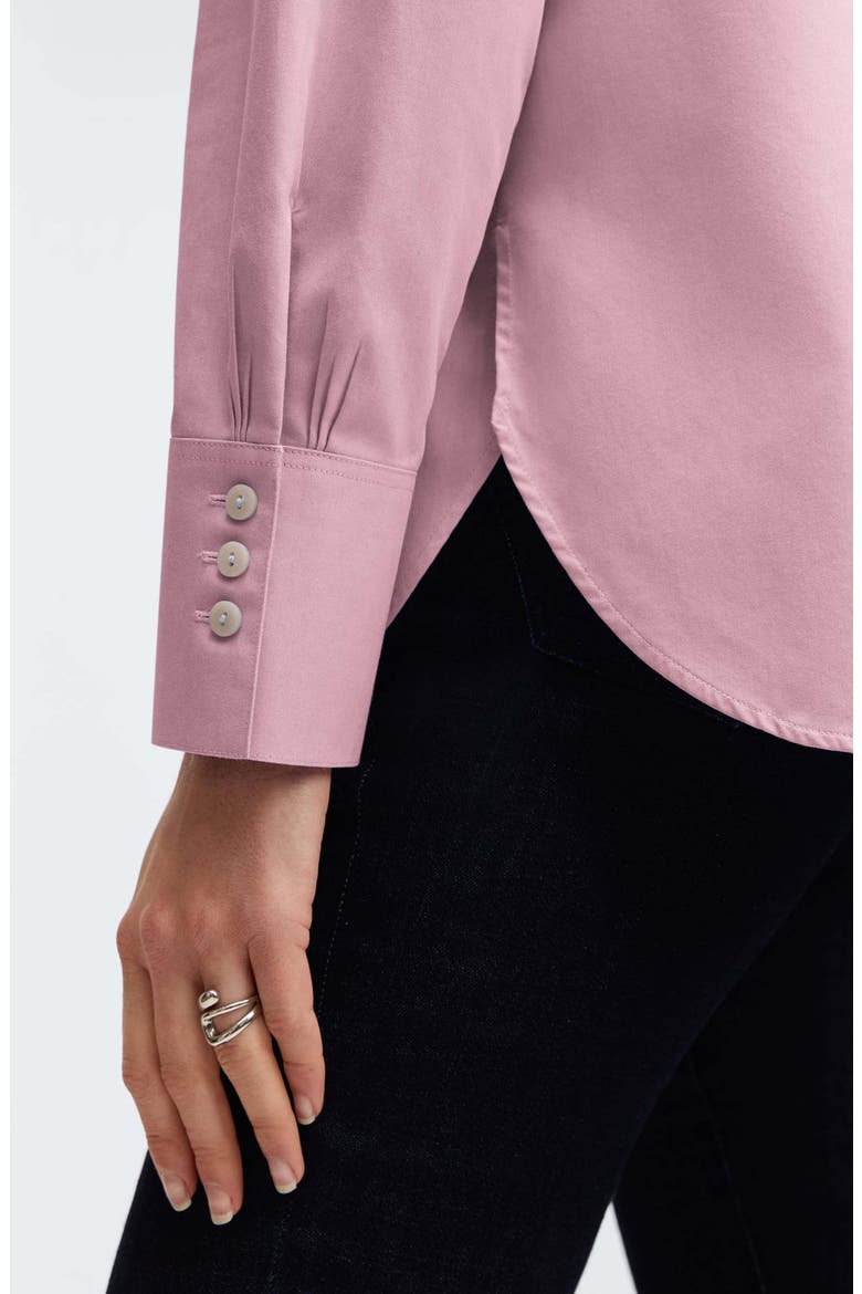 Kris Tux Bib Cotton Button-Up Shirt, Alternate, color, CHAMBRAY PINK
