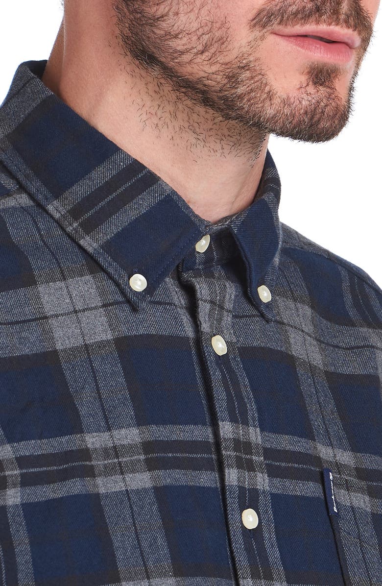 Barbour Highland Check 19 Plaid Button-Down Flannel Shirt, Alternate, color, 