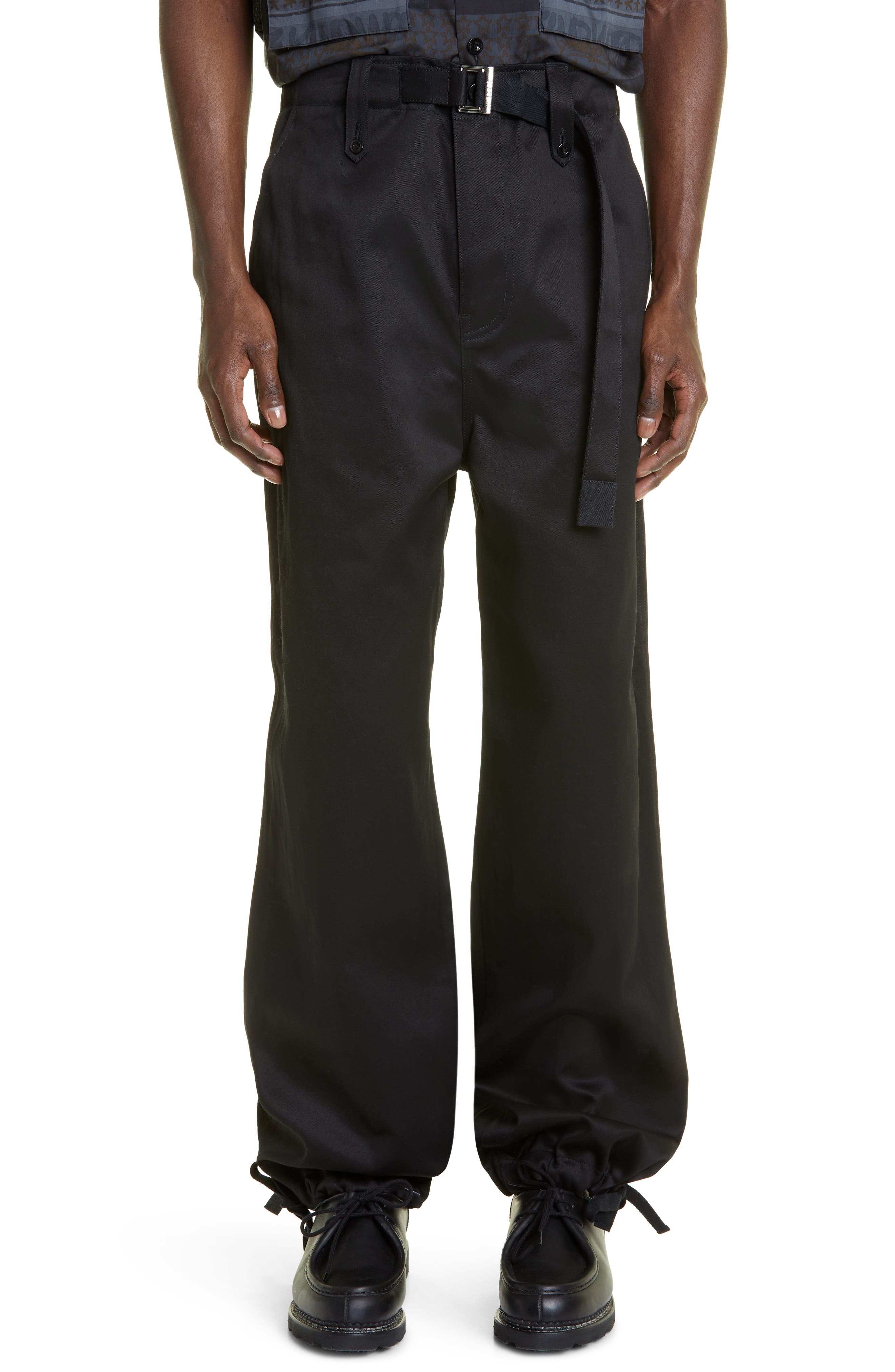 Sacai Belted Cotton Chino Pants (Men) | Nordstrom