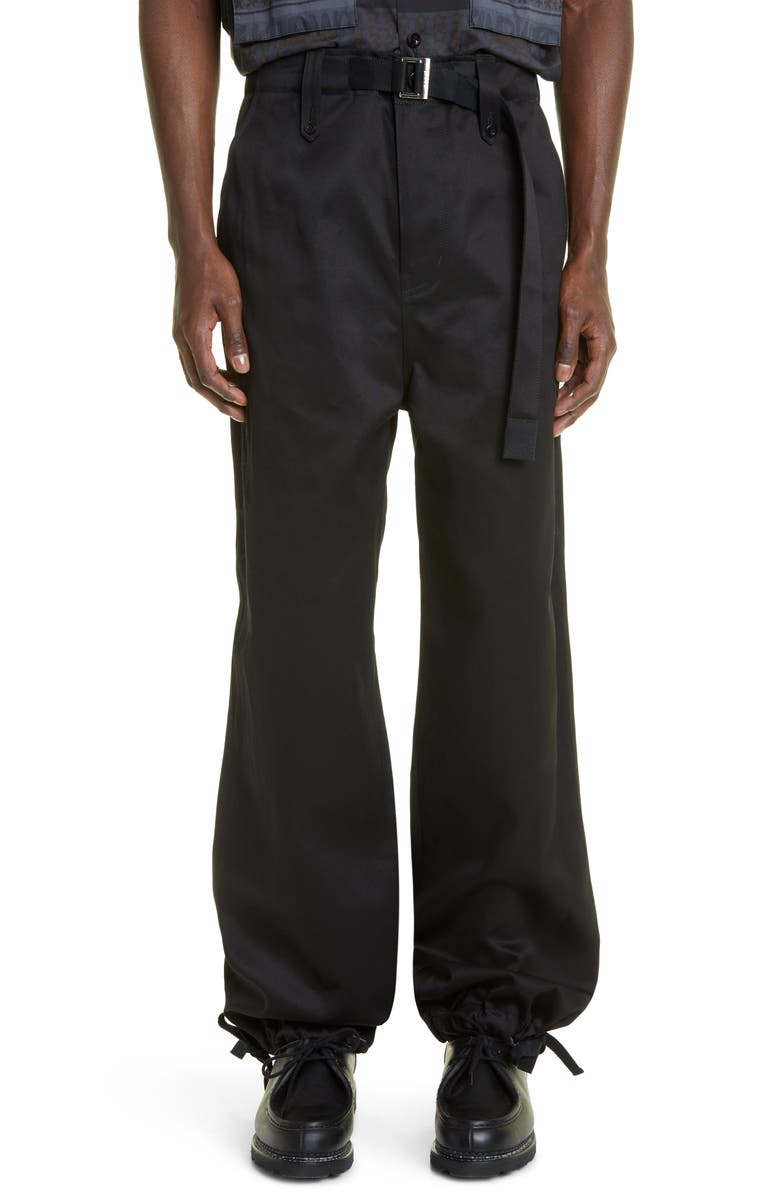 Sacai Belted Cotton Chino Pants | Nordstrom